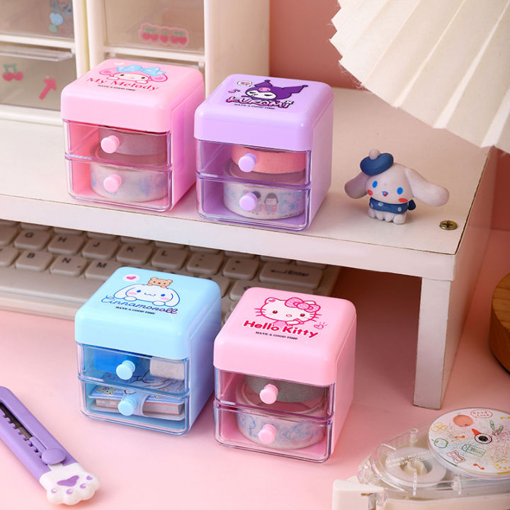 Cute%20Cartoon%20Sanrio%20Hello%20Kitty%20Cinnamoroll%20My%20Melody%20Kuromi%20Storage%20Box%20With%20Mini%20Drawer%20Jewelry%20Finishing%20Box%20Desk%20Organizer%20-%20Image%204
