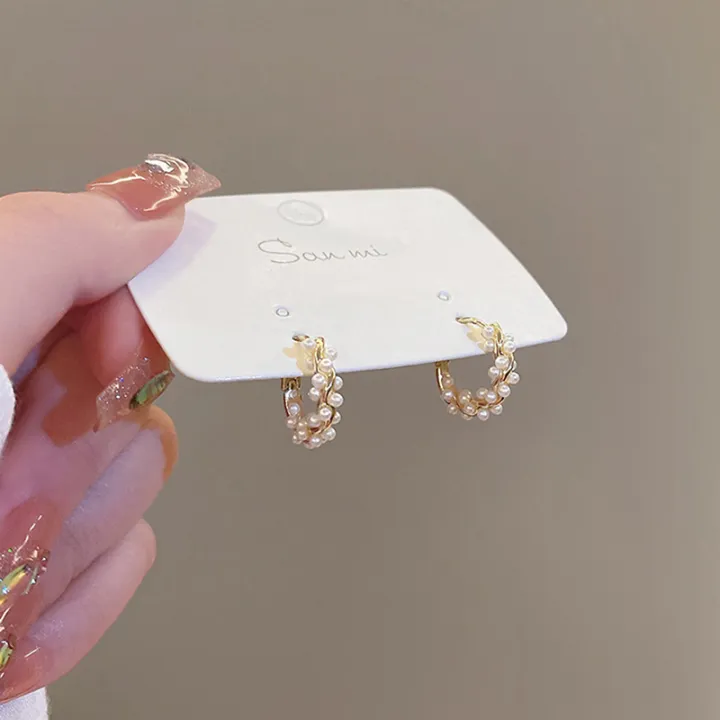 1Pair%20Simple%20Temperament%20Circle%20Pearl%20Earrings%20Fashion%20Small%20Earrings%20Jewelry%20-%20Image%205