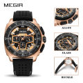 MEGIR Chronograph Men Sport Watch Fashion Silicone Army Military Watches Relogio Masculino Quartz Wrist Watch Clock Men 2056. 