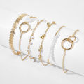 6pcs/sets Bohemian Beaded Bracelets for Women Pretty Flowers Leaf Hollow Out Geometry Adjuatble Tassel Jewelry 9143.