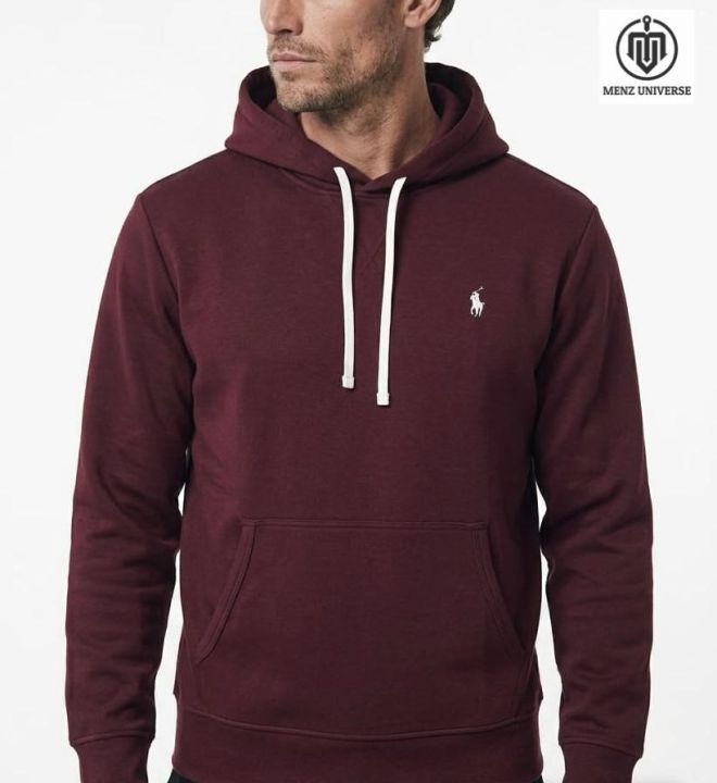 Polo Ralph Lauren embroidered logo Hoodie - Deep Maroon - Hoodie For Men - Hoodie - Hudi For Men