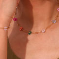 E.B.belle Colorful Beads Flower Charm Y2K Jewelry Set Girls Ladies Summer Beach Accessories Belly Waist Chain Necklace Bracelets. 