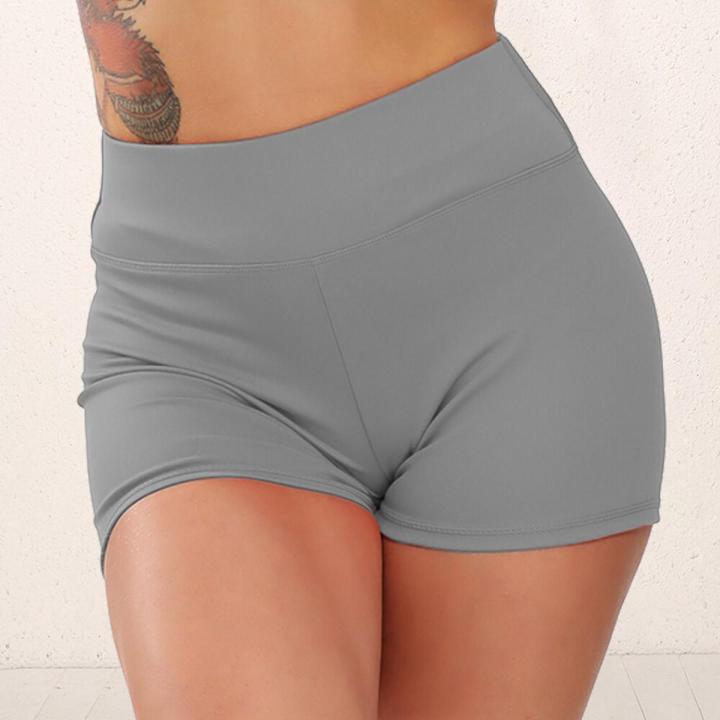 Women Yoga Shorts Sports Running Sportswear Fitness Ruched Back Joggers Athletic Exercise Gym Compression High Waist Shorts