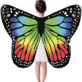 Butterfly Wings Shawl Cape Fairy Dance Clothing Nymph Pixie Costume For Girls Adults Orange Festival Party Prop Colorful Rainbow. 