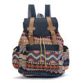 Women Printing National Backpack Canvas School Bags For Teenagers Shoulder Bag Weekend Travel Rucksack Denim Mochilas Femininas. 