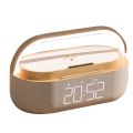 JAEEE Digital Alarm Clock Radio with Bluetooth Speaker,15W Wireless Charger, Dual Wireless Speaker,Adjustable Loud Alarm Sound.