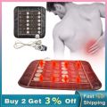 Tourmaline Mat Natural Jade Massage Acupressure Mat Electric Infrared Heating Pu Seat Therapy Pain Relief For Back Leg Muscle. 