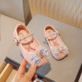 Girls Aisha Princess Shoes 2024 Spring New Kids Bow Slippers Medium and Big Kids Soft Sole Fashion Flat Shoes.