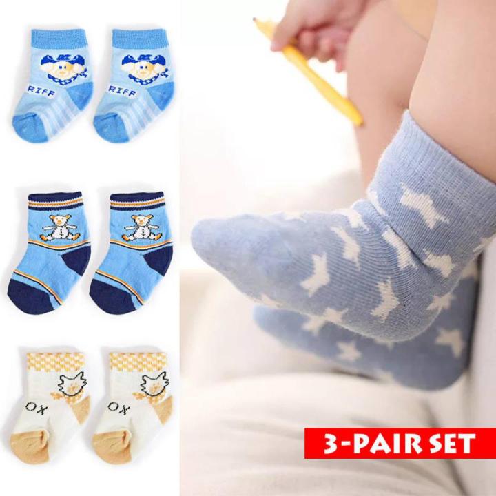 Girl/Boy Socks Newborn Anti Slip Socks - 3Pair