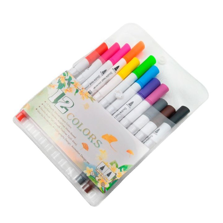 Water-Based Double-Headed Mark Soft Head Watercolor Pens Set Color Brush Children's Art Hook Line Pen
