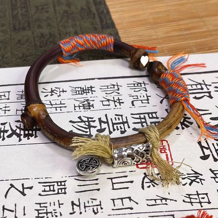 Wooden%20bracelet%20authentic%20Tibetan%20chicken%20blood%20vine%20bracelet%20women's%20unknotted%20couple%20ancient%20style%20opening%20men's%20boudoir%20silver%20jewelry%20-%20Image%206