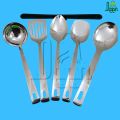 5 pcs stainless steel silver color mittor polish Serving spoon set long rice spoon,Soup Spoon, slotted spoon,rice spoon yogurt spoon 4 pcs cookware set.