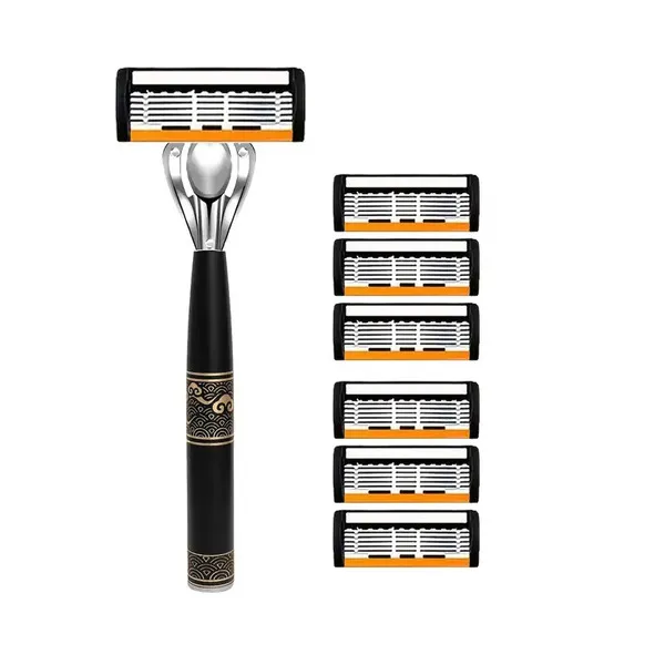 Cross-Border%20Generation%20Hair%20Orange%20Six-layer%20Manual%20Razor%20Xiangyun%20Metal%20Handle%20Multi-package%20Combination%20Sales%20-%20Image%204