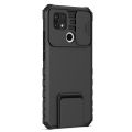 For OPPO A15 / OPPO A15S Phone Case Hard Sliding Lens Protect Kickstand Back Cover. 