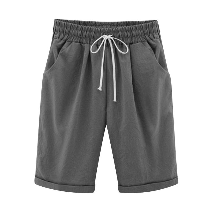 Summer%20Shorts%20Women%20Summer%20Bermuda%20Shorts%20Large%20Size%204XL%20Loose%20Casual%20Sports%20Stretchy%20Cotton%20Straight%20Leg%20Breathable%20Sweatshorts%20-%20Image%205