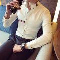 Plus Size 5XL-S New Business Formal Shirts Men Dress Streetwear Slim Men Shirt Casual Long Sleeve Tuxedo Shirt Brand Clothing. 