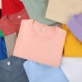 23New High-Grade Cotton Base Shirt Couple Short SleeveTT-shirt Men and Women round Neck Summer Solid Color Student Clothes. 