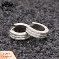 Fashion Uni Stainless Steel Frosted Flat Circle Huggie Earrings Party Jewelry. 