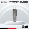 Lexar JumpDrive Dual Drive D400 64GB 2-in-1 USB 3.1 Type-C Pen Drive with 256-bit AES Encryption - PC/Android/Mac Compatible. 