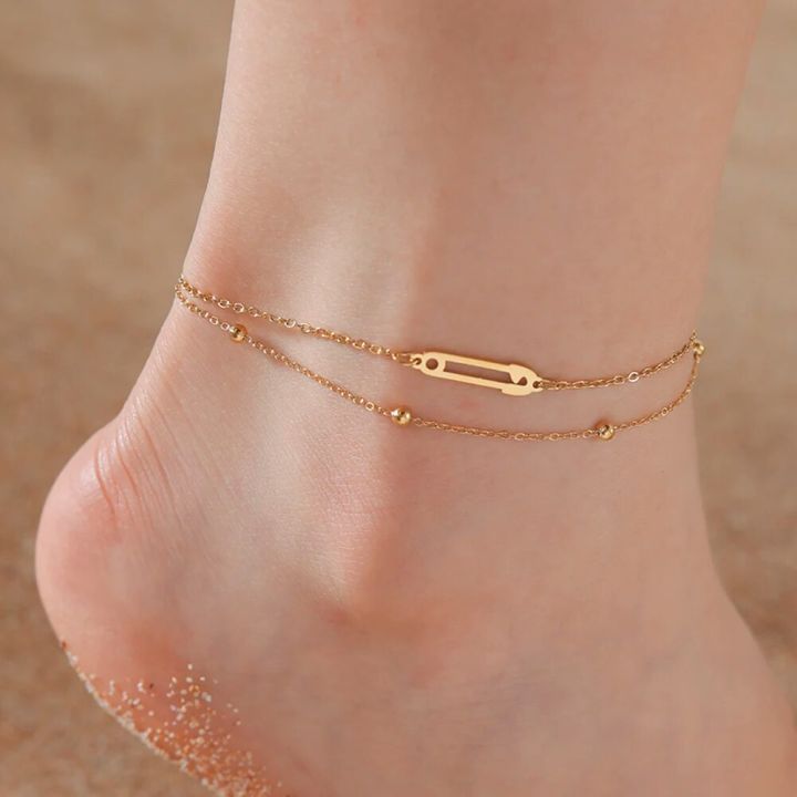 Lucktune%20Infinity%20Symbol%20Pendant%20Anklets%20for%20Women%20Stainless%20Steel%20Boho%20Double%20Chain%20Foot%20Chain%20Summer%20Beach%20Jewelry%20Party%20Gift%20-%20Image%204