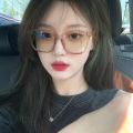 Douyin Internet celebrity brown glasses women's 2024 Korean version of ins style plain makeup large-frame myopia glasses can be equipped with power. 