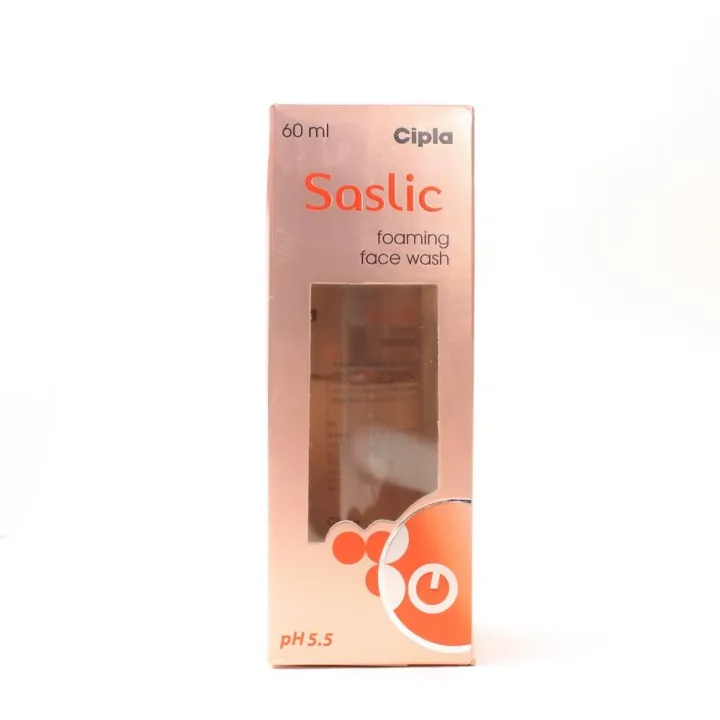 Cipla Saslic Foaming Face Wash | pH 5.5 | Salicylic acid | Acne Prone Skin | Oily skin | 60ml