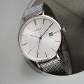 Women's Minimalist Quartz Watch Business Fashion Analog Calendar Stainless Steel Wrist Watch. 