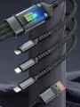 3 In 1 100W USB Type C Fast Charging Cable For iPhone Xiaomi Poco Huawei Samsung Micro USB Type C Multi Port Charging Wire.