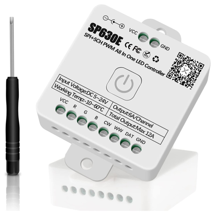 SP630E Bluetooh LED Controller Rgbw Wifi Led Controller Support PWM Single Color CCT RGB RGBW RGBCCT and SPI TTL IC Chip LED Strip Light