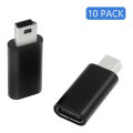 10Pcs USB C to Mini USB 2.0 Adapter for GoPro MP3 Players Dash Cam.