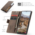 lthmy for Samsung Galaxy S24 Ultra Retro PU Leather Wallet Case Card Slots Magnetic Closure Flip Stand Case Cover. 