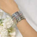 Hapiship Women Man Fashion Style Jewelry Heart Flower Butterfly Cross Dolphins Stainless Steel Elastic Bracelet Bangle ST00. 