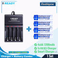 Battery Charger + 4 PCS AA 1200mAh Rechargeable Battery Combo. 