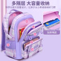 New primary school girls 123 to 6th grade children's school bag, new backpack for backpacks with spine protection and load reduction for girls.