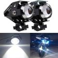 2 Pcs  High Power U7 LED Motorcycle Bike Head Light 125W-Day Driving Spot Fog Lamp- red. 