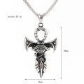 European and American titanium steel men's cross necklace religious jewelry stainless steel Egyptian Eye of Horus pendant necklace. 