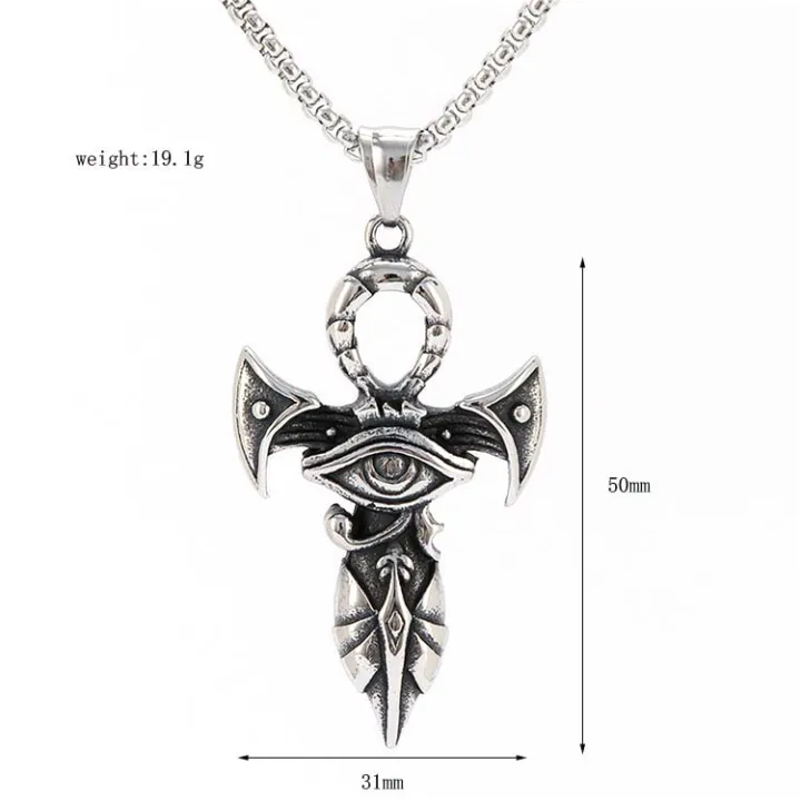 European%20and%20American%20titanium%20steel%20men's%20cross%20necklace%20religious%20jewelry%20stainless%20steel%20Egyptian%20Eye%20of%20Horus%20pendant%20necklace%20-%20Image%205
