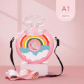 380ML Donut Shape Cup Kids Feeding Cup With Straws Lovely Donuts Shape Water Cups Cartoon Leakproof Outdoor Water Bottle.