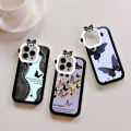Jizetin for OPPO A31 2020 Back Cover Black Purple Butterfly Square Camera Hole Shockproof Protection Soft Silicone Phone Case.