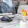 Wireless Transparent Game Mouse RGB Light 3 Modes Electronic Mice Bluetooth-compatible 5.0/2.4G/USB-C Mouse for PC Laptop Gamer.
