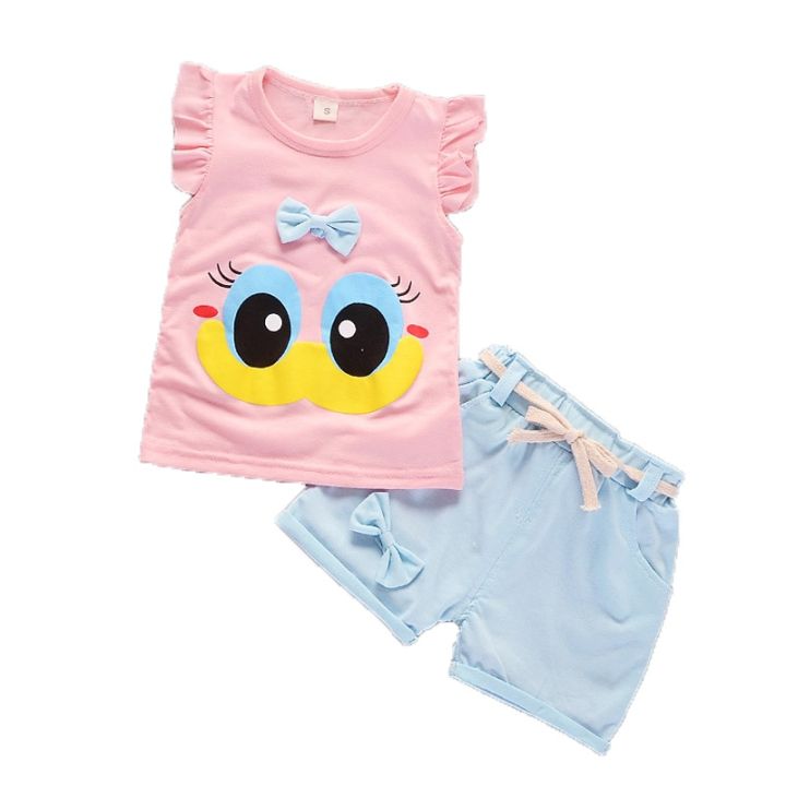 Summer%20Cute%20Cartoon%202PCS%20Kids%20Baby%20Girls%20Floral%20T-shirt%20Top%20Shorts%20Pants%20Set%20Clothes%20Girls%20Clothing%20Sets%20-%20Image%203