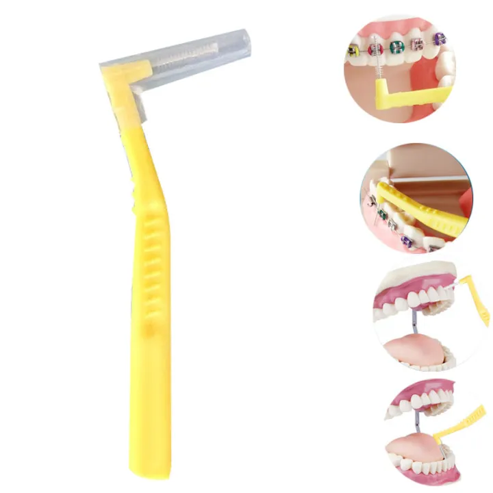 .ASUS%20L%20Shape%20Push-Pull%20Interdental%20Brush%2020Pcs/Box%20Oral%20Care%20Teeth%20Whitening%20Dental%20Tooth%20Pick%20Tooth%20Orthodontic%20Toothpick%20Toothbrush%20Yellow%20-%20Image%207