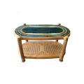 RFL Best Buy Tea Table With Stopper (Jazz) Printed -Sandal Wood. 