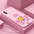 Pink Panther Phone Case For iPhone 14 13 12 11 Pro Max Mini X XR XS MAX SE20 8 7 Plus 6 6S Plus Silicone Cases with Hand Strap.