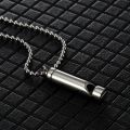 Blowable 528HZ Whistle Pendant Necklace Relieve Anxiety Stainless Steel Mindfulness Breathing Necklace Free Logo Engraving. 