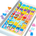 GC 6-in-1 Wooden Alphabet Number Shape Puzzles Toys Toddlers Fishing Toy Rings Counting Sorting Educational Toys. 