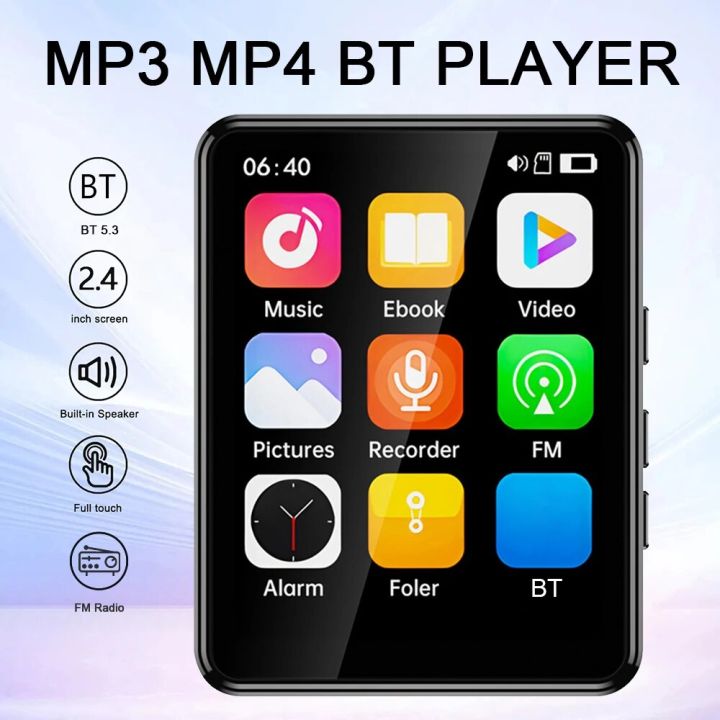 Portable MP3 Player 2.4Inch HD Full Touch Screen MP3 Music Player With 16/32/64GB Card Bluetooth-Compatible5.3 MP3 Video Players