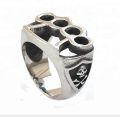 Vintage punk rock style high quality stainless steel men punching knuckle ring DM 385.