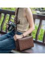 Suitable for Fuji Canon Nikon Sony Shoulder Leather Vintage Camera Bag Mirrorless Camera Bag Photography Bag. 