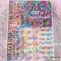 580Pcs Girls Hair Accessories Set Candy Colors Hair Ties Children Elastic Rubber Band Cute Small Flower Hair Clips for Kids.